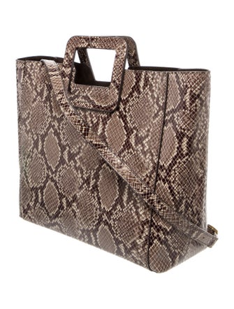 Staud Embossed Leather Top Handle Bag
