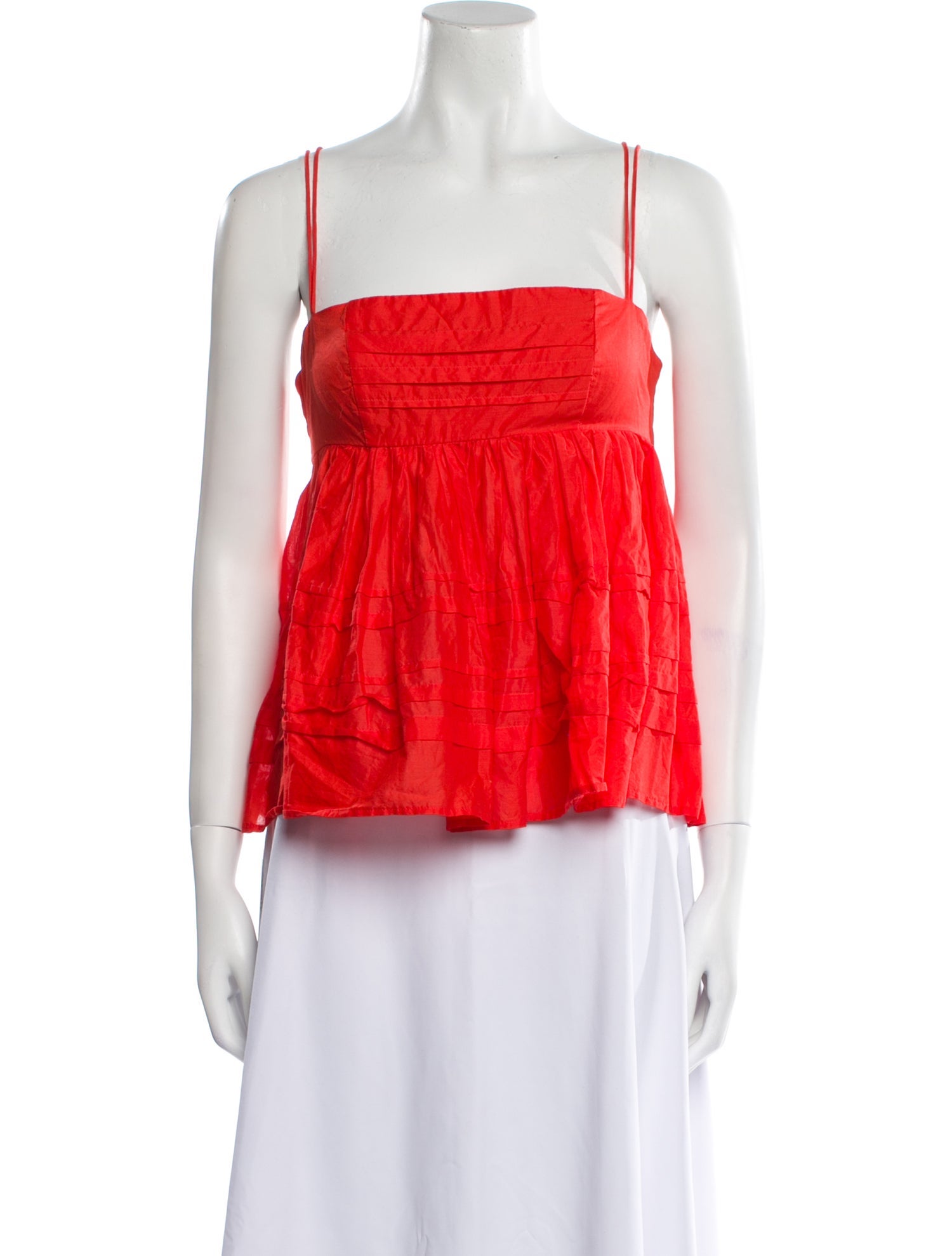 Staud Square Neckline Sleeveless Crop Top