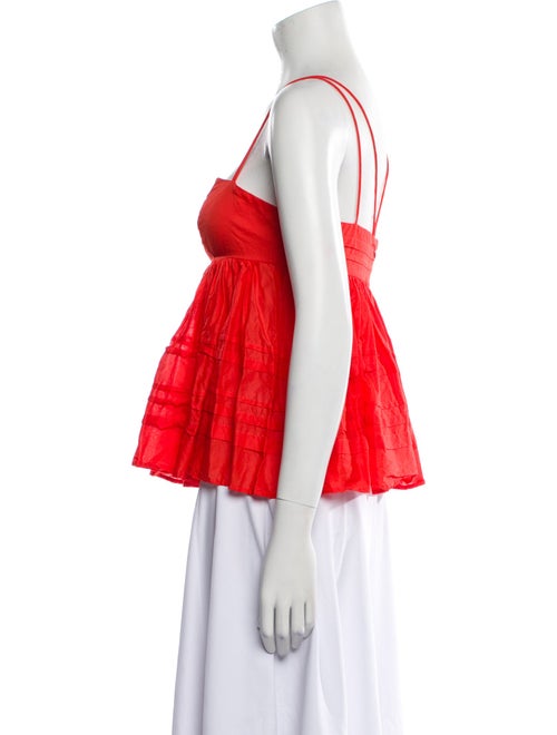 Staud Square Neckline Sleeveless Crop Top