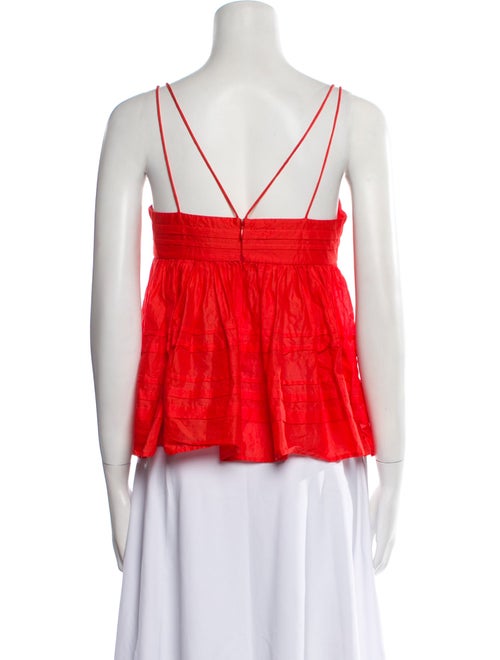 Staud Square Neckline Sleeveless Crop Top