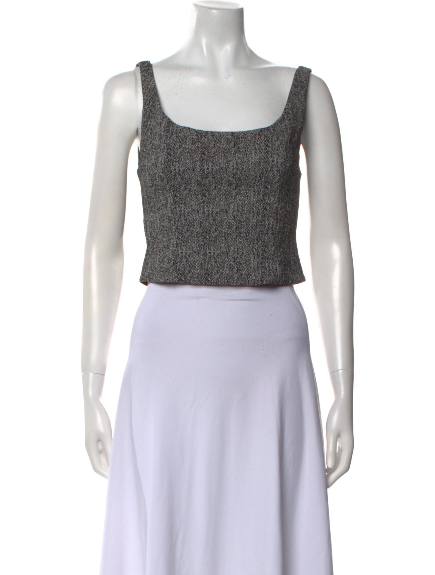 Staud Square Neckline Sleeveless Crop Top