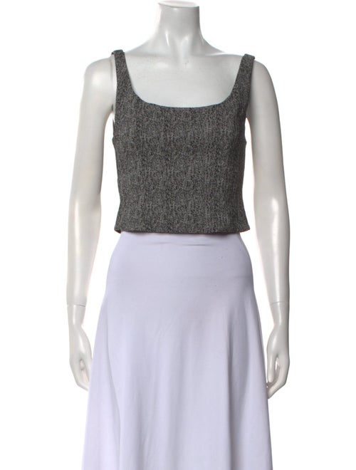 Staud Square Neckline Sleeveless Crop Top