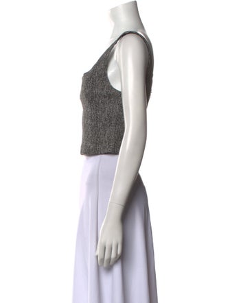 Staud Square Neckline Sleeveless Crop Top