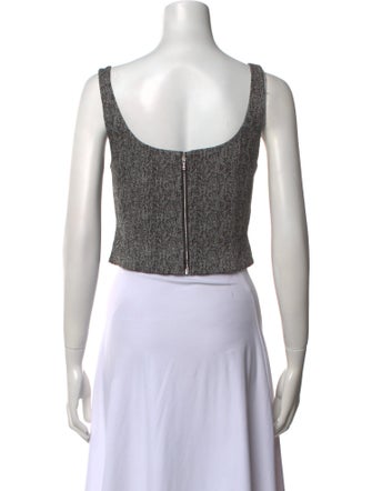 Staud Square Neckline Sleeveless Crop Top