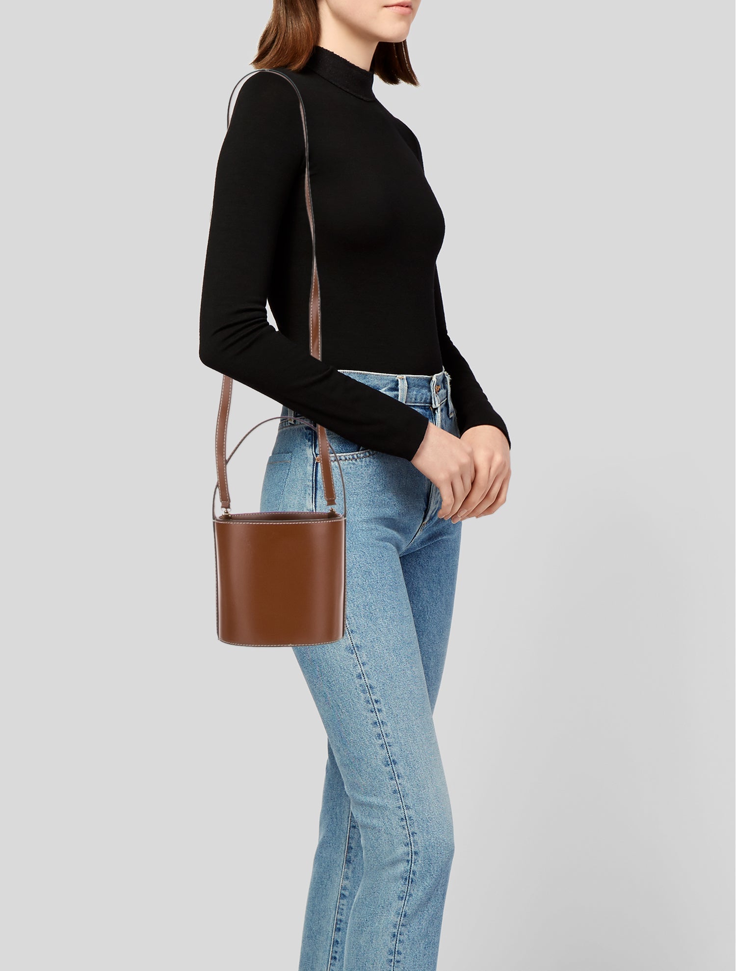 Staud Leather Top Handle Bag