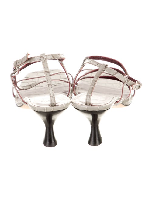 Staud Crocodile T-Strap Sandals