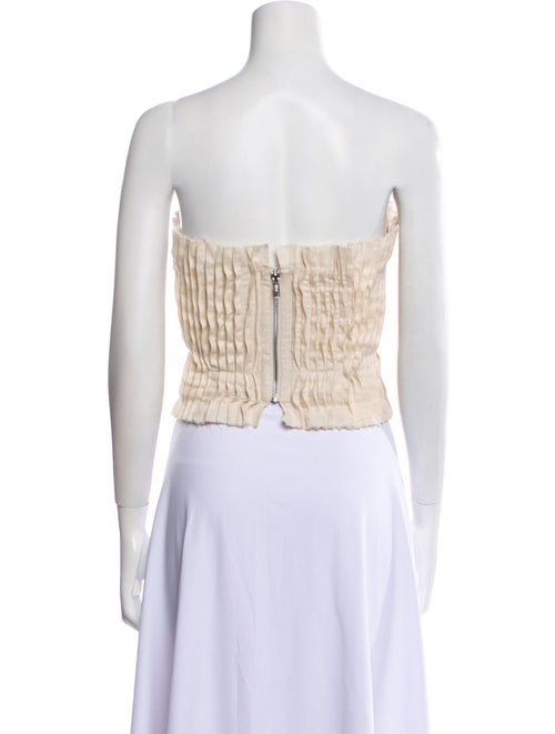 Staud Linen Strapless Crop Top