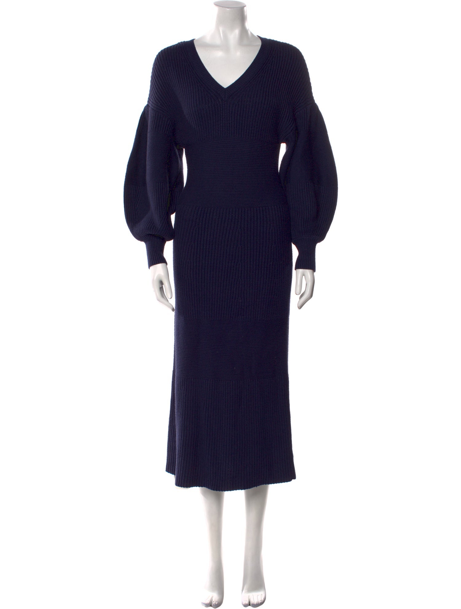 Staud V-Neck Midi Length Dress