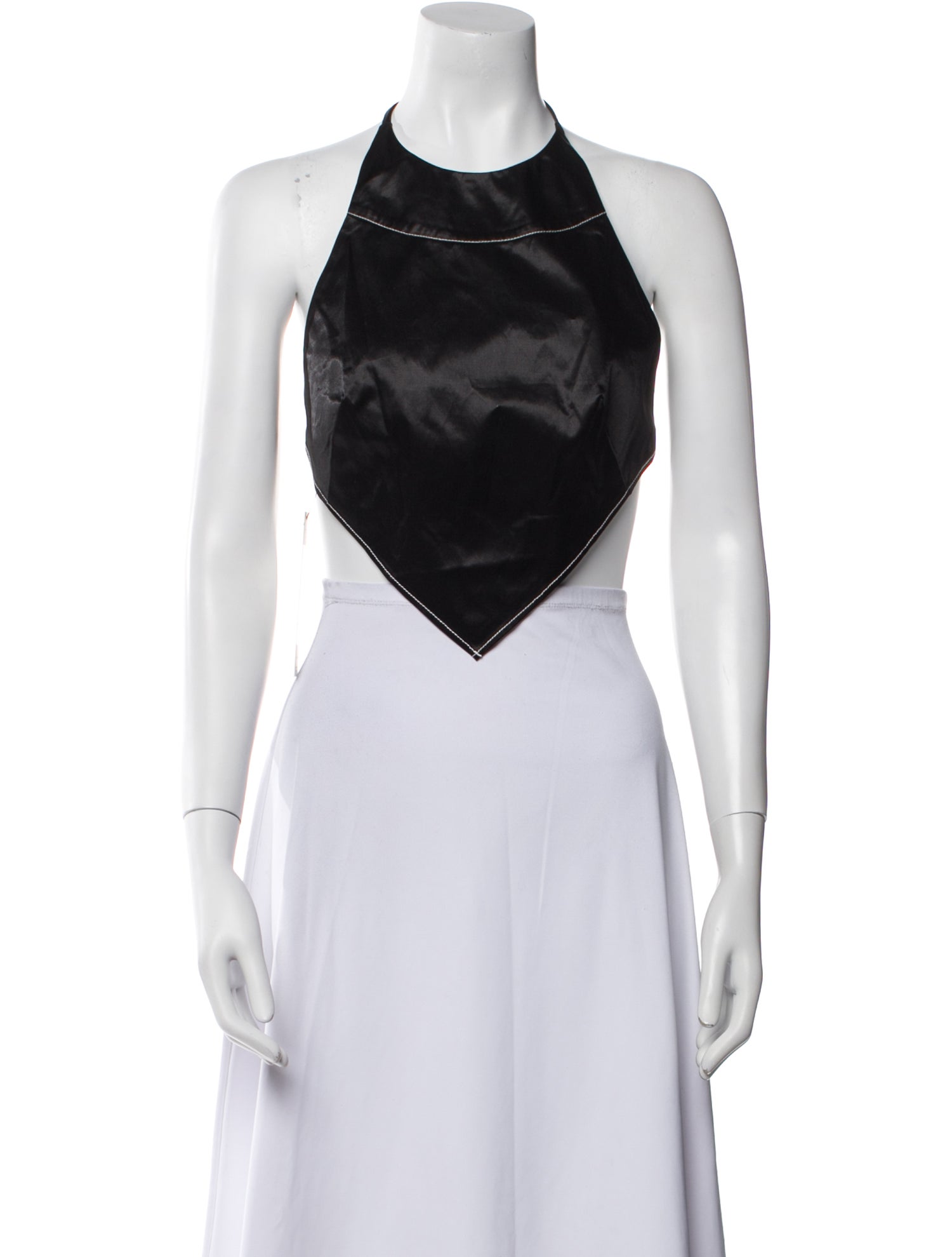 Staud Halterneck Sleeveless Crop Top