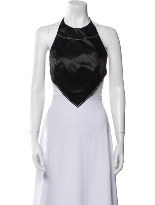 Staud Halterneck Sleeveless Crop Top