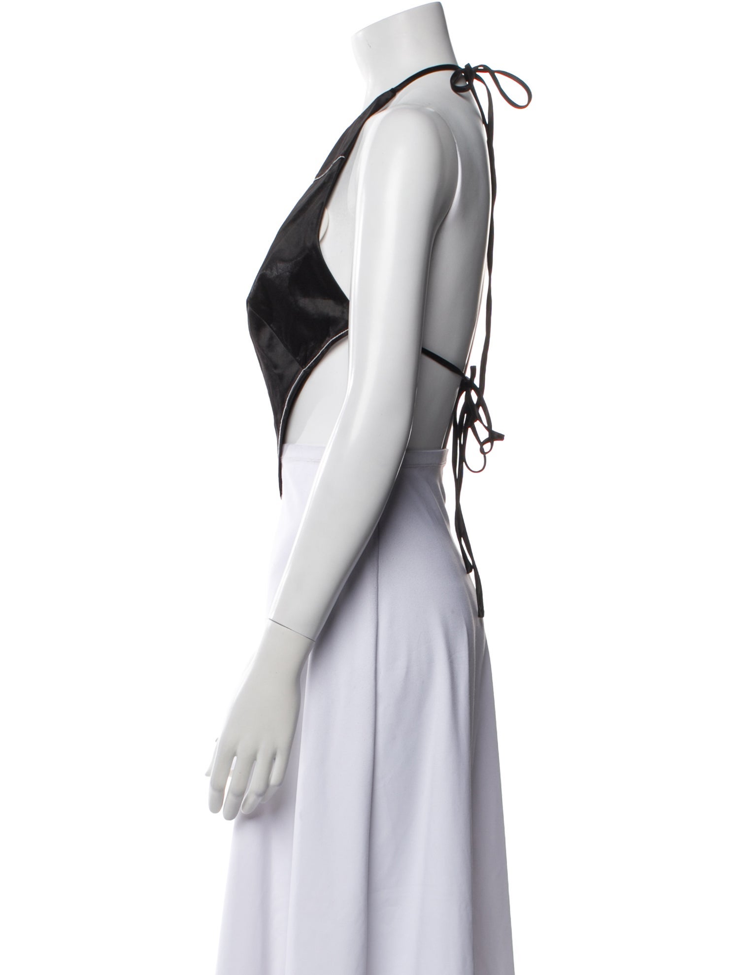 Staud Halterneck Sleeveless Crop Top