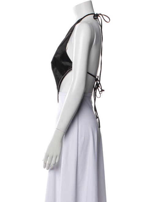 Staud Halterneck Sleeveless Crop Top