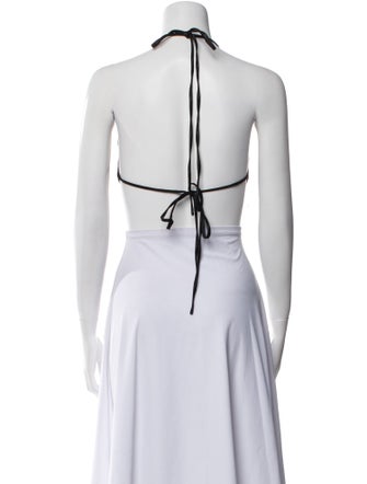 Staud Halterneck Sleeveless Crop Top