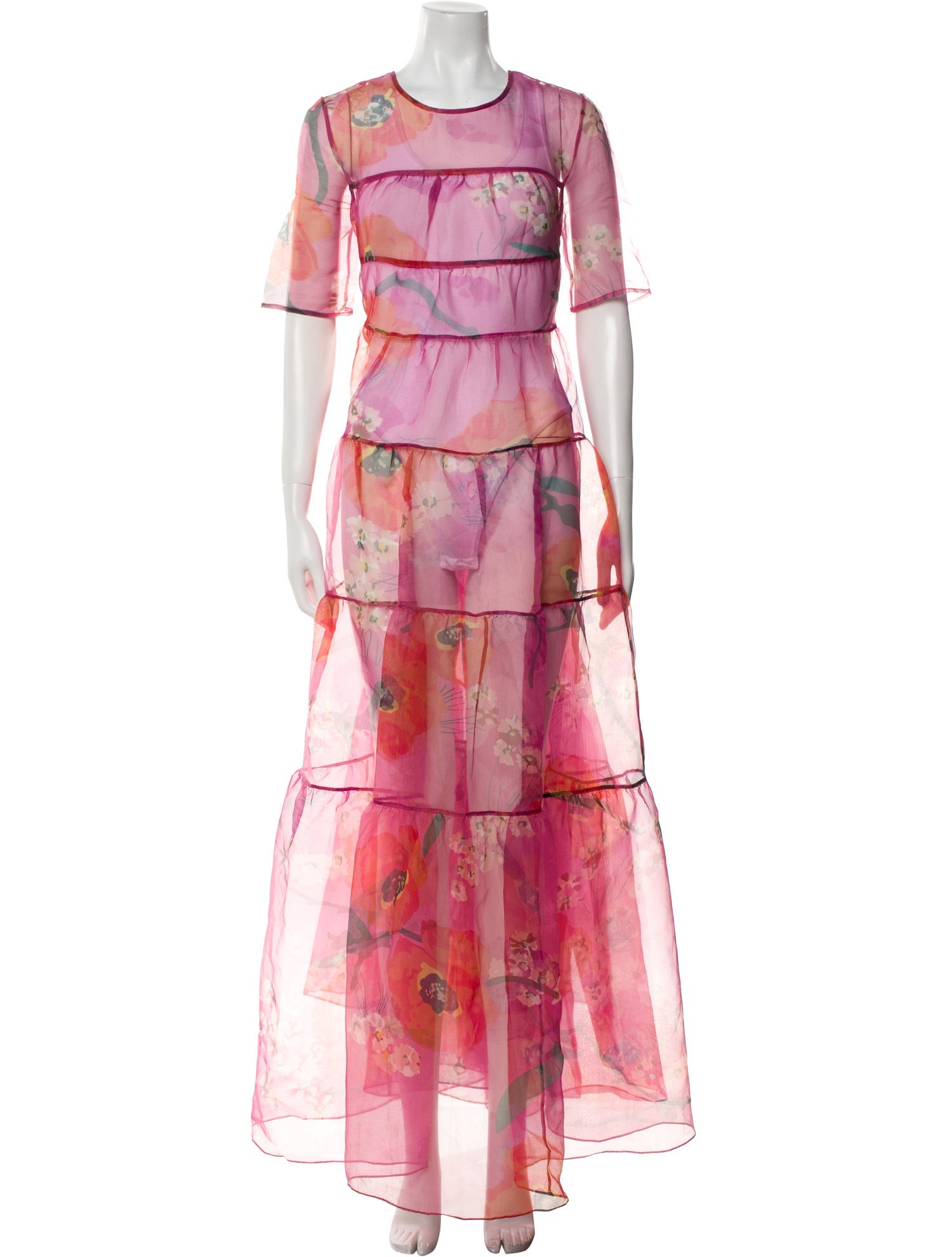 Staud Floral Print Long Dress