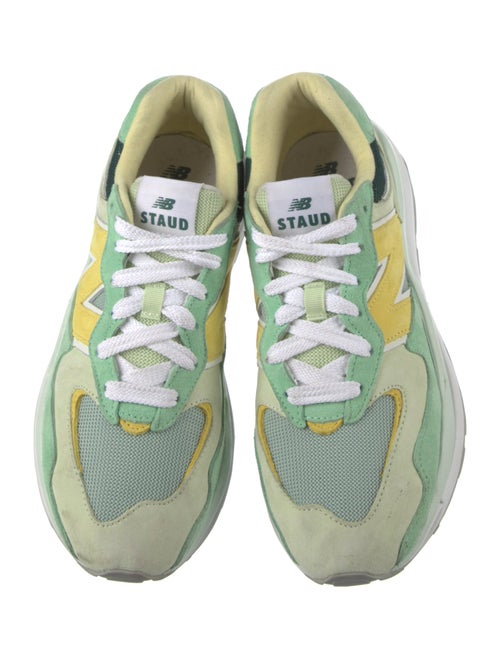 Staud Suede Colorblock Pattern Sneakers