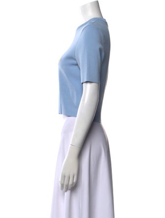 Staud Graphic Print Crew Neck Crop Top