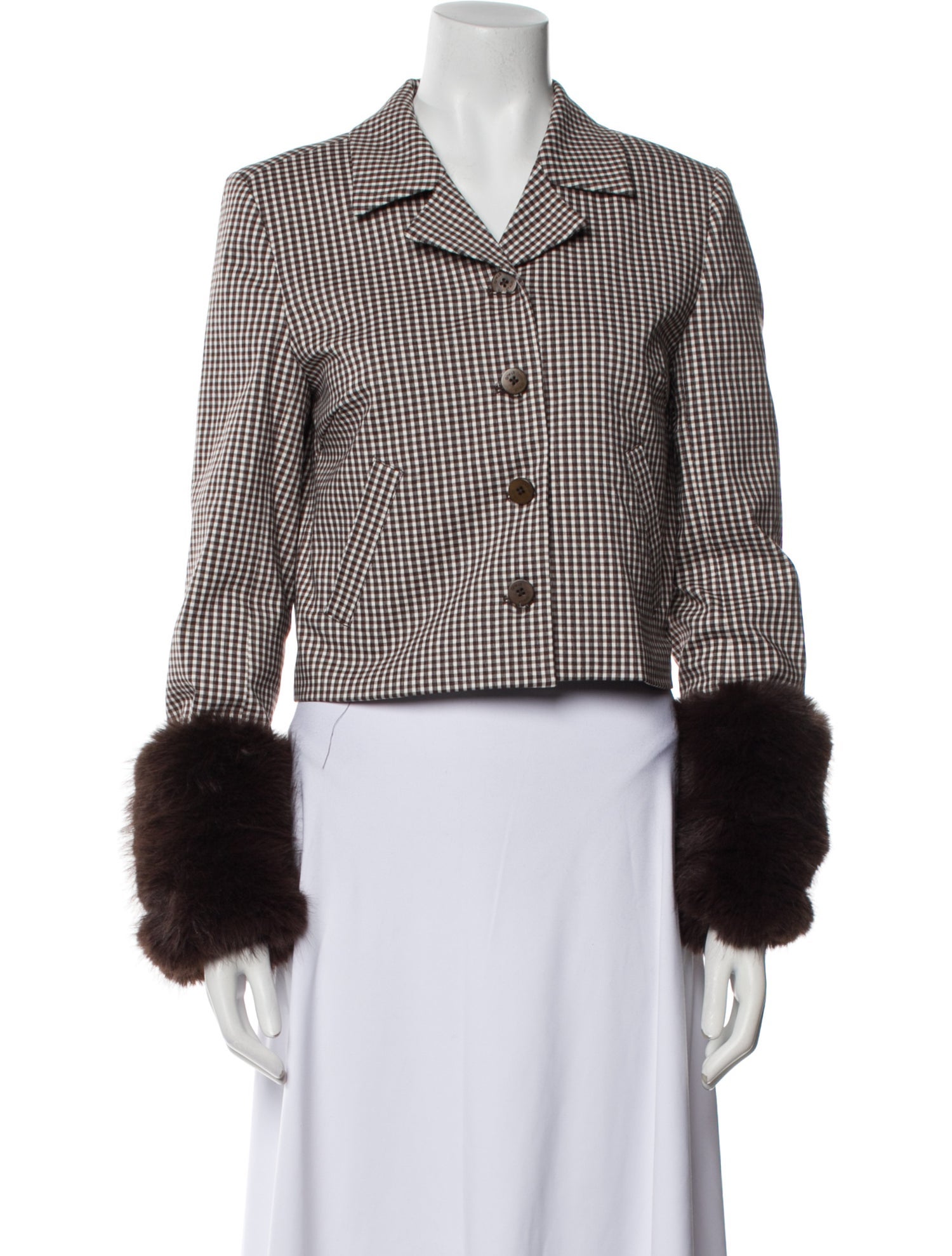 Staud Plaid Print Blazer