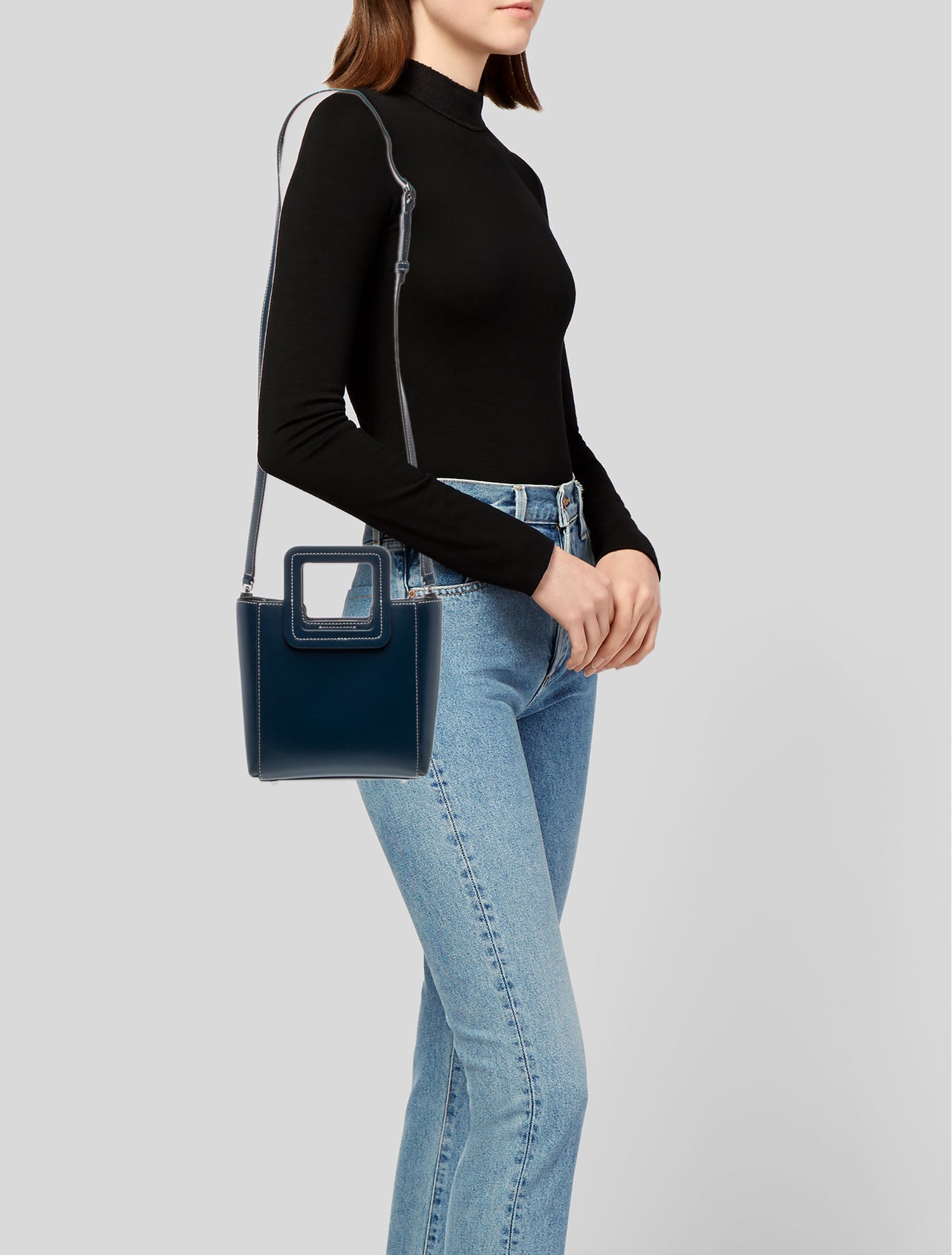 Staud Leather Top Handle Bag