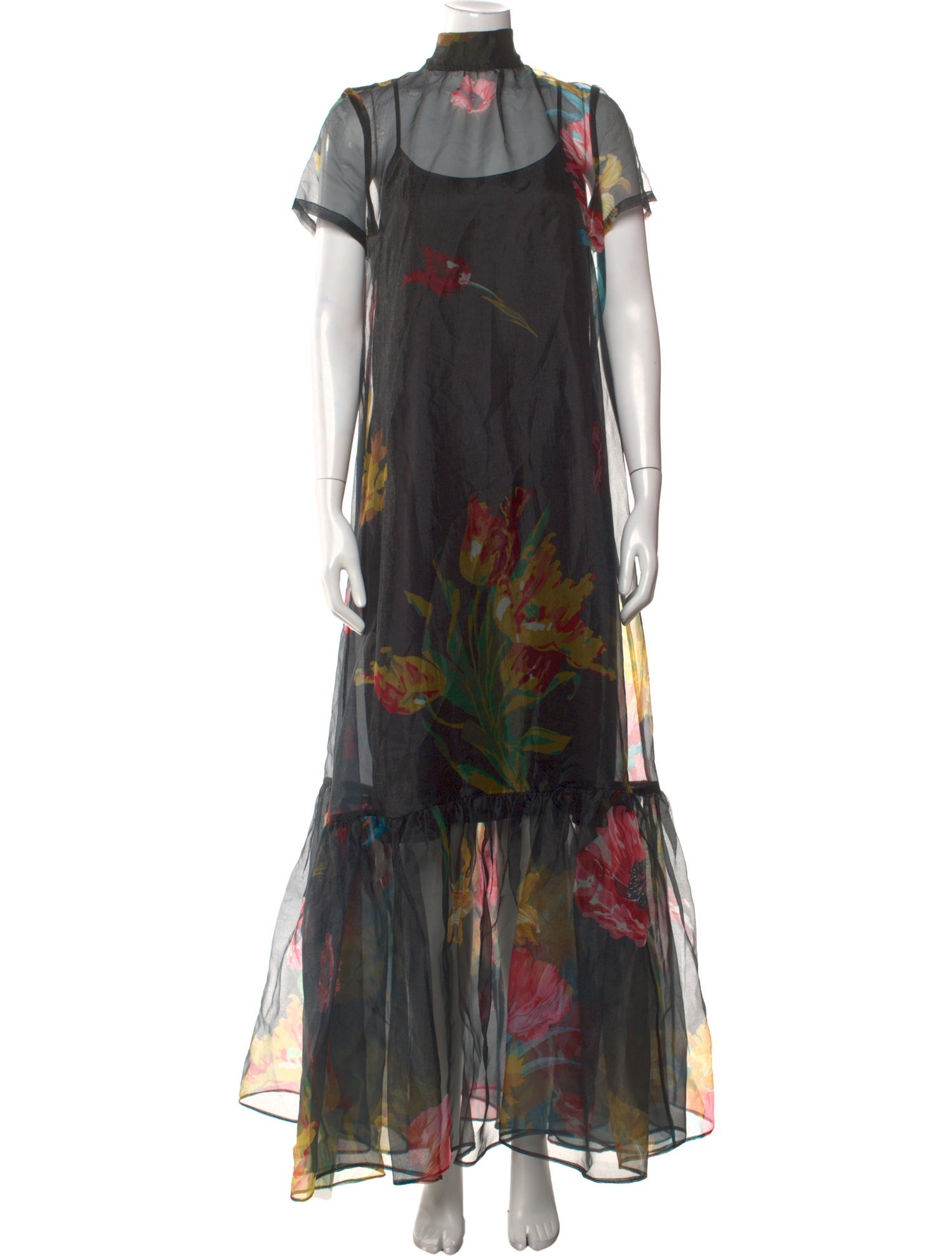 Staud Floral Print Long Dress