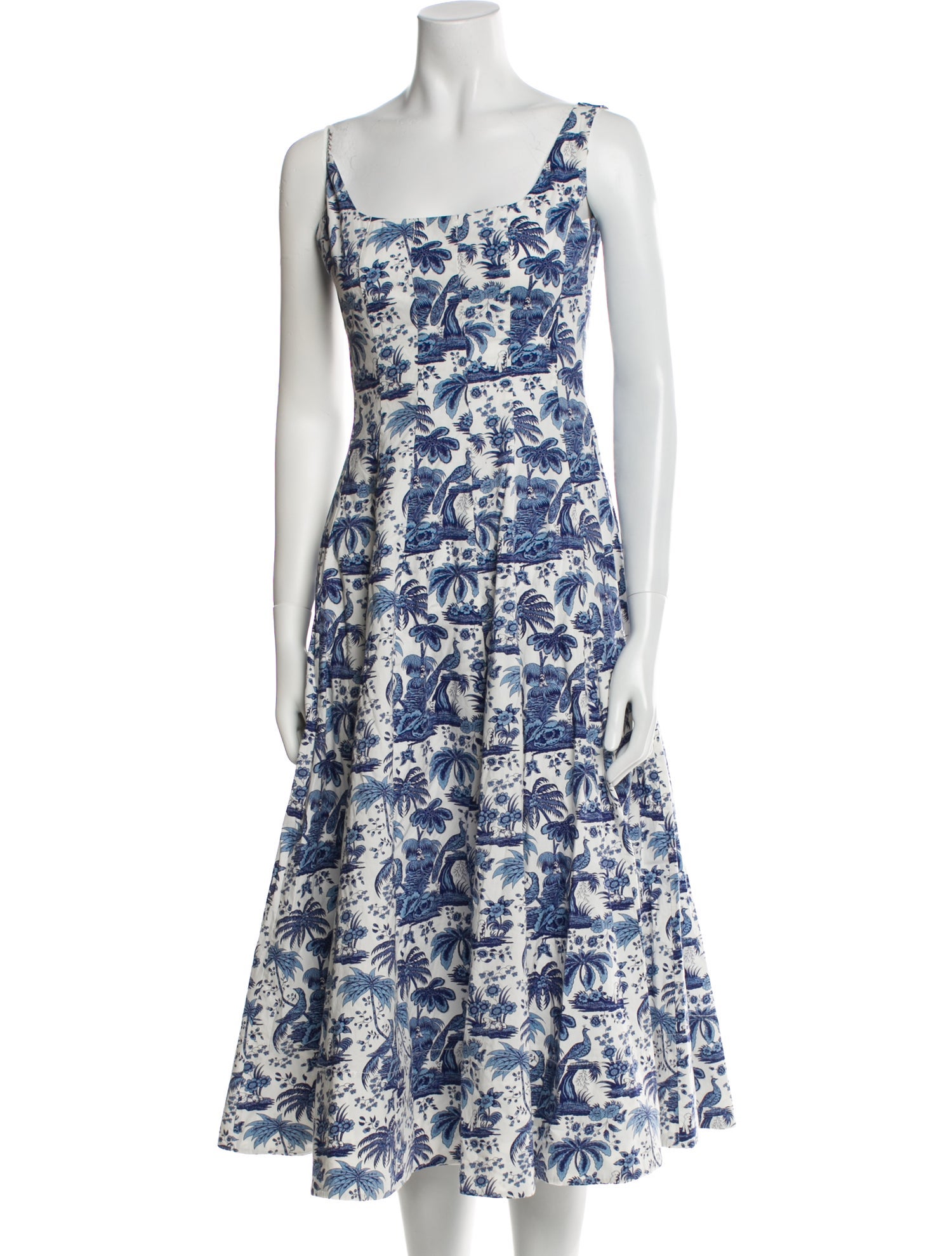 Staud Floral Print Midi Length Dress
