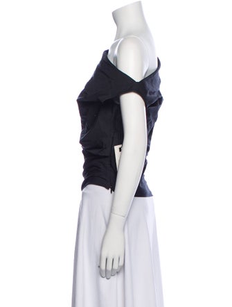 Staud One-Shoulder Short Sleeve Top