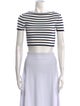 Staud Striped Bateau Neckline Crop Top