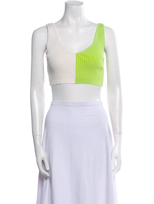 Staud Striped Scoop Neck Crop Top