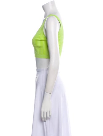 Staud Striped Scoop Neck Crop Top