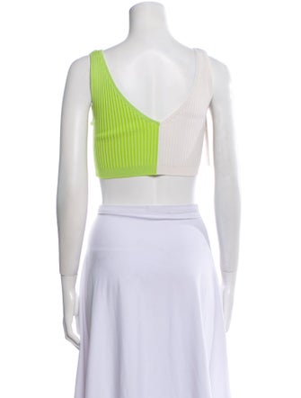 Staud Striped Scoop Neck Crop Top