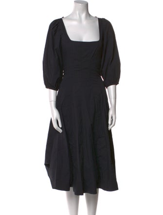 Staud Square Neckline Midi Length Dress