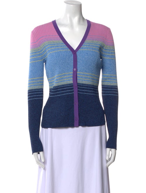 Staud Striped V-Neck Top