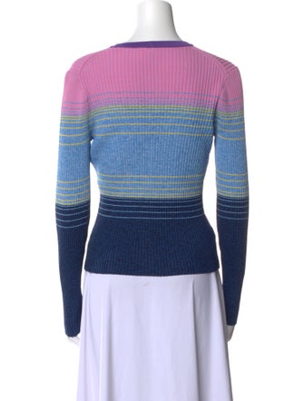 Staud Striped V-Neck Top