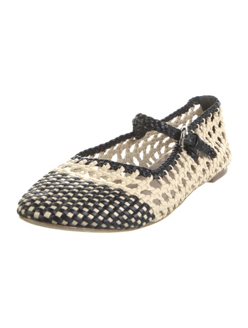 Staud Leather Colorblock Pattern Mary Jane Flats