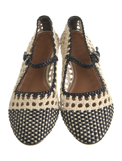 Staud Leather Colorblock Pattern Mary Jane Flats