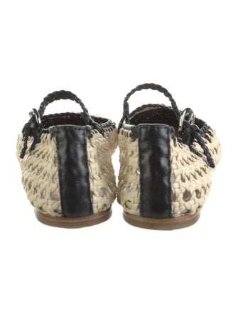 Staud Leather Colorblock Pattern Mary Jane Flats