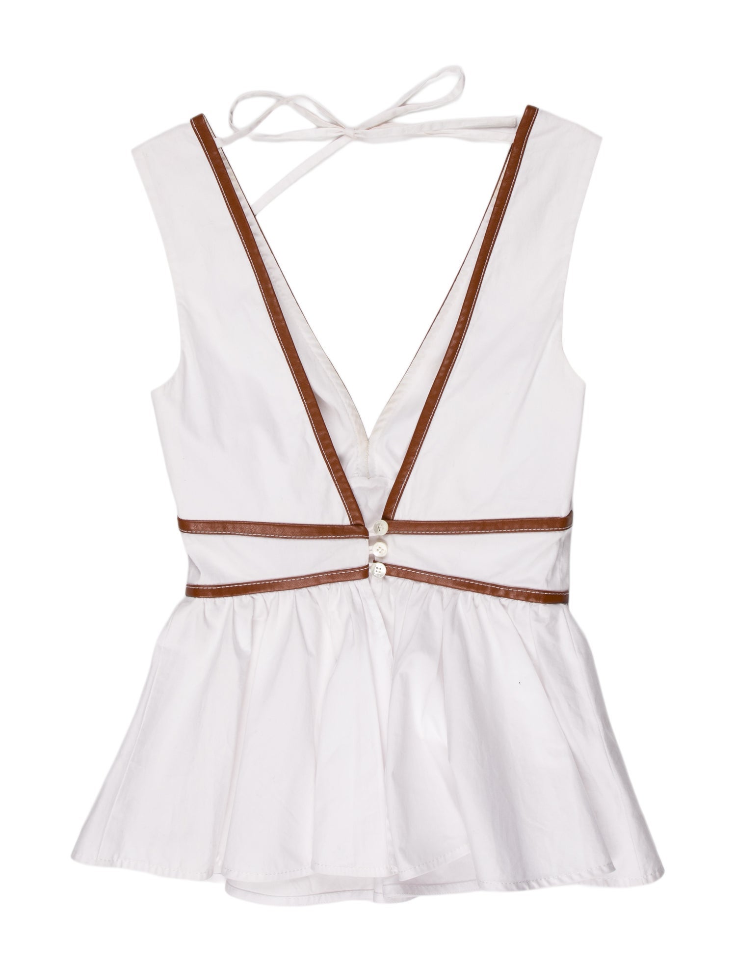 Staud Colorblock Pattern V-Neck Bodysuit