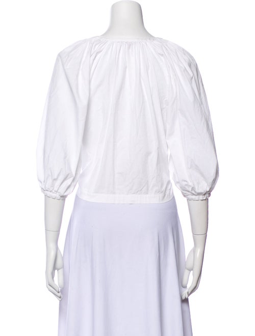 Staud V-Neck Three-Quarter Sleeve Crop Top