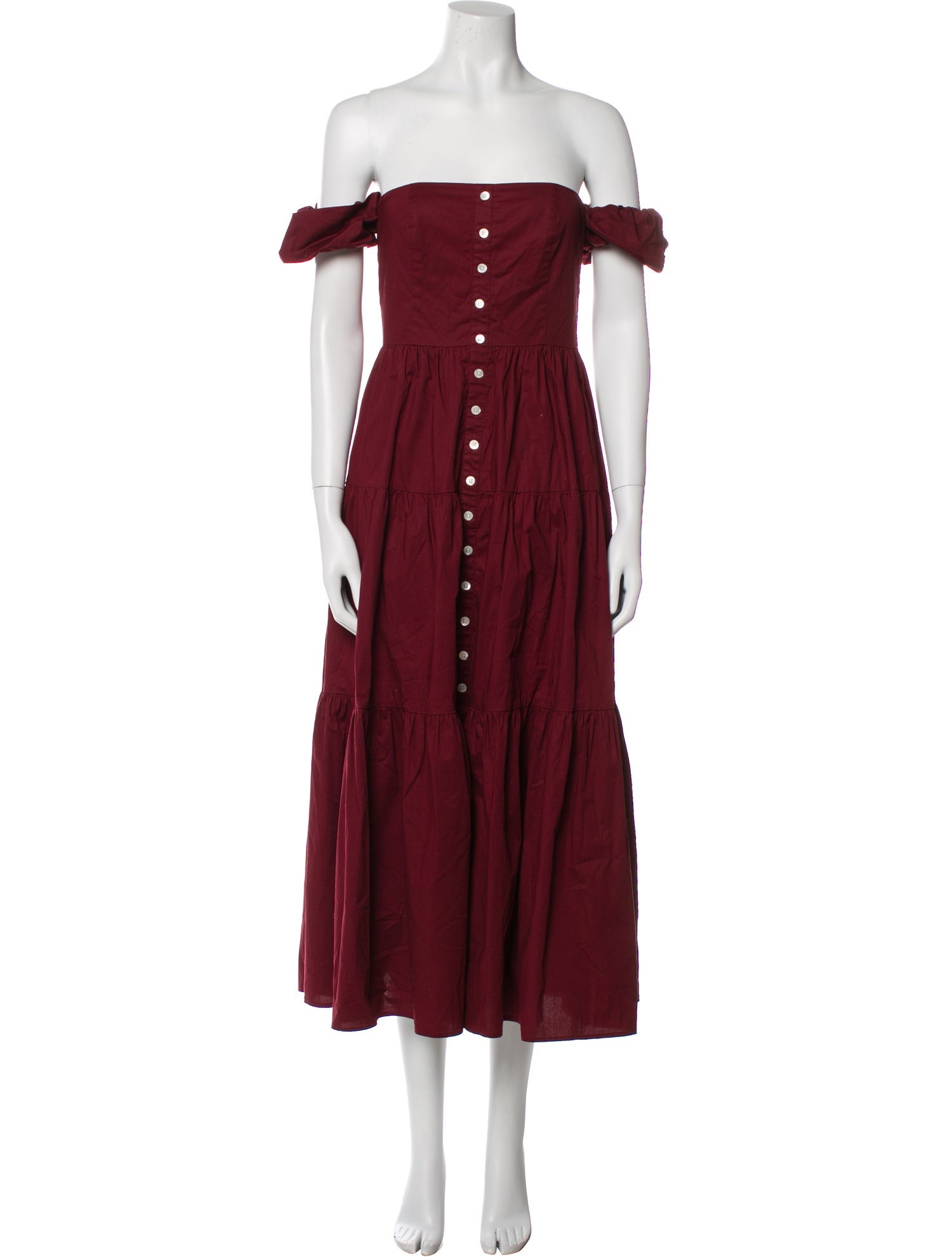 Staud Off-The-Shoulder Midi Length Dress