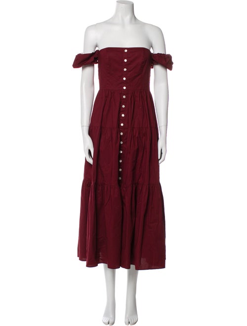 Staud Off-The-Shoulder Midi Length Dress