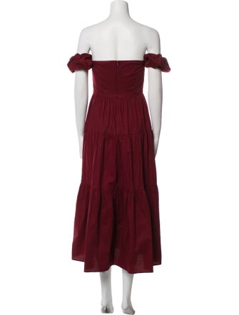 Staud Off-The-Shoulder Midi Length Dress