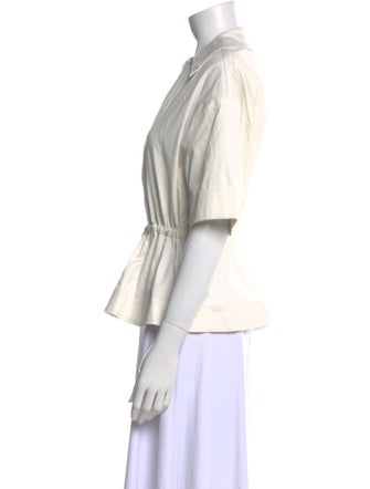 Staud V-Neck Three-Quarter Sleeve Blouse