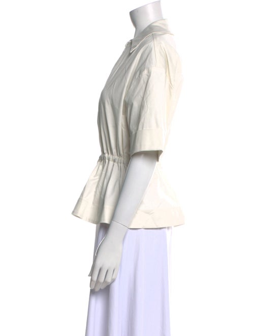 Staud V-Neck Three-Quarter Sleeve Blouse