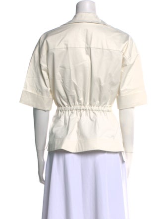 Staud V-Neck Three-Quarter Sleeve Blouse