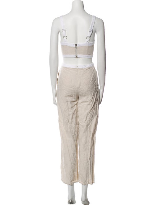 Staud Linen Square Neckline Jumpsuit