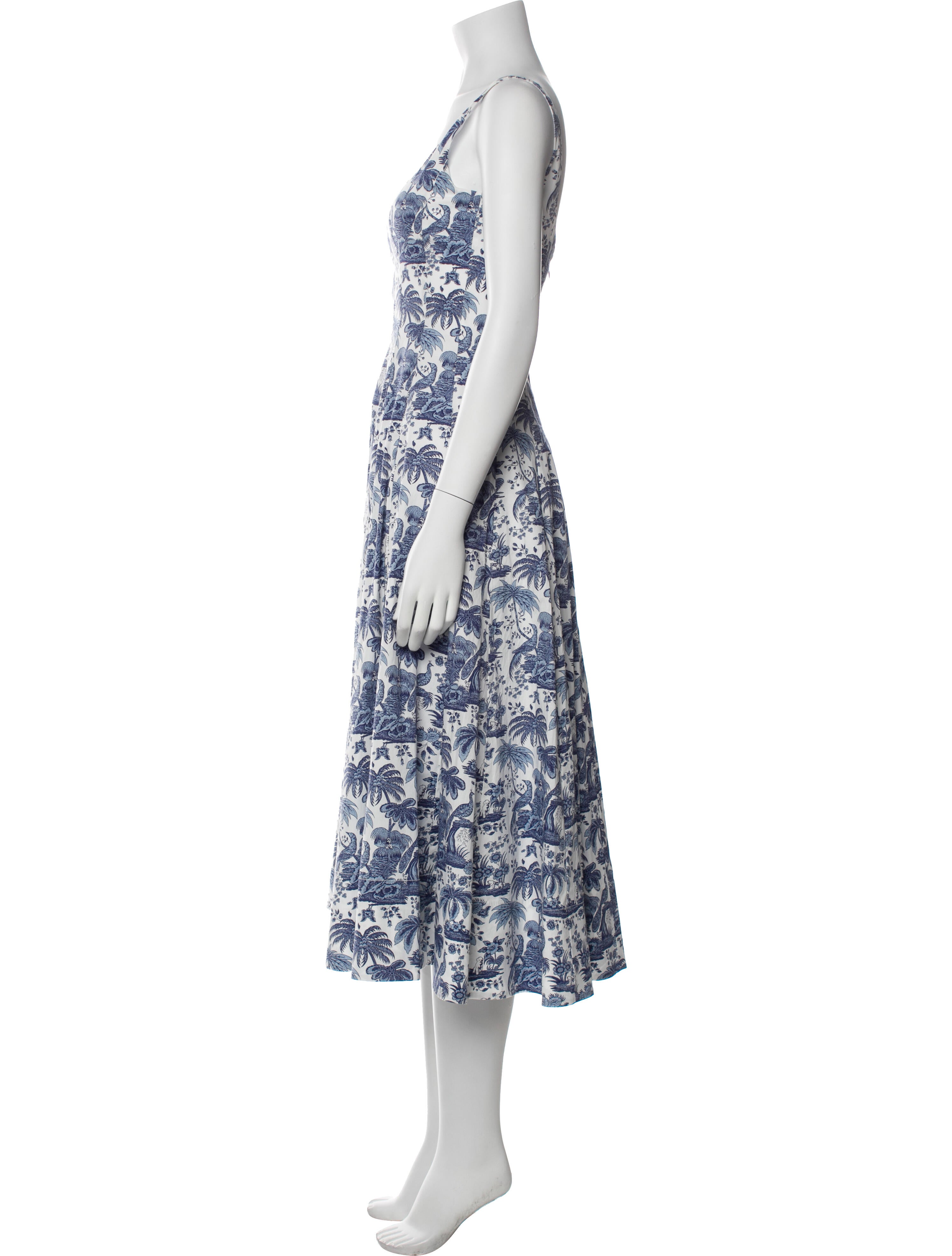 Staud Floral Print Midi Length Dress