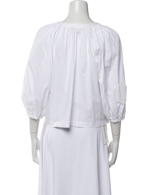 Staud V-Neck Three-Quarter Sleeve Crop Top