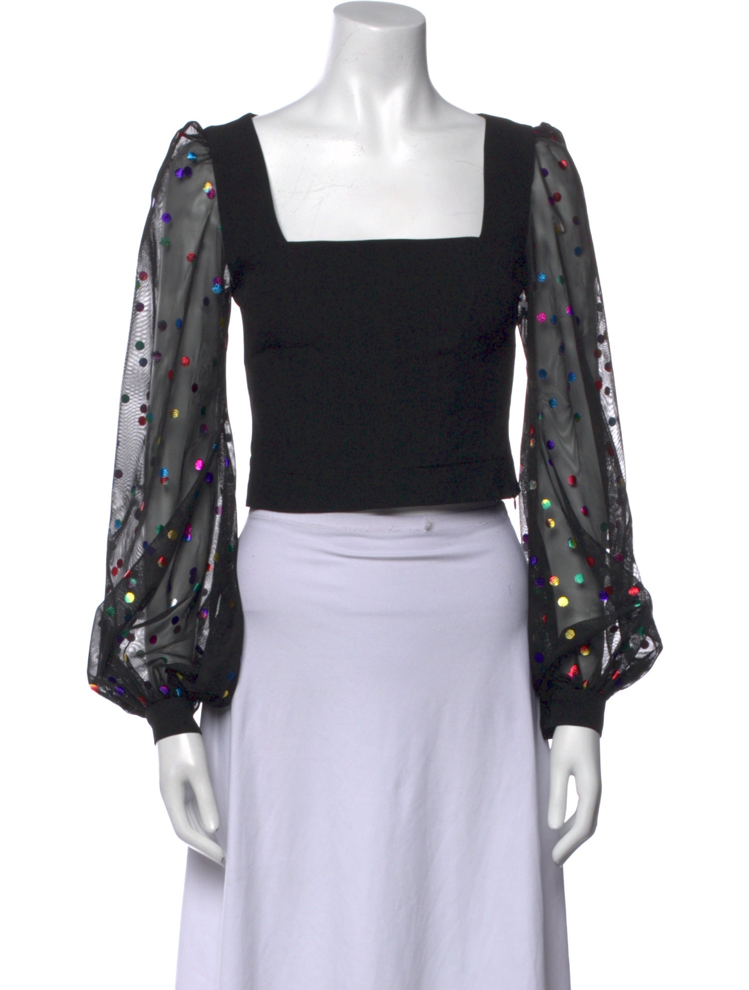 Staud Printed Square Neckline Crop Top