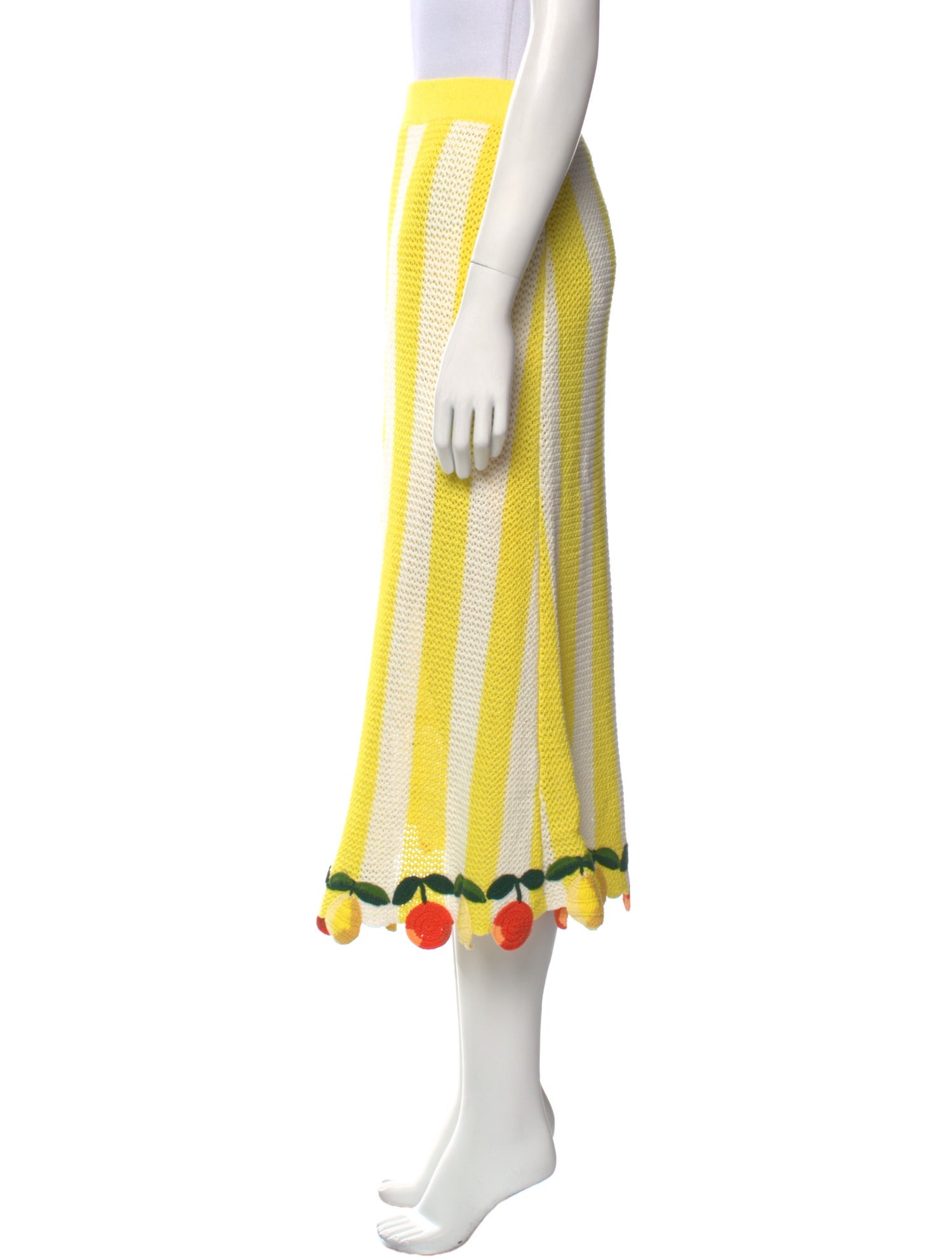 Staud Striped Midi Length Skirt