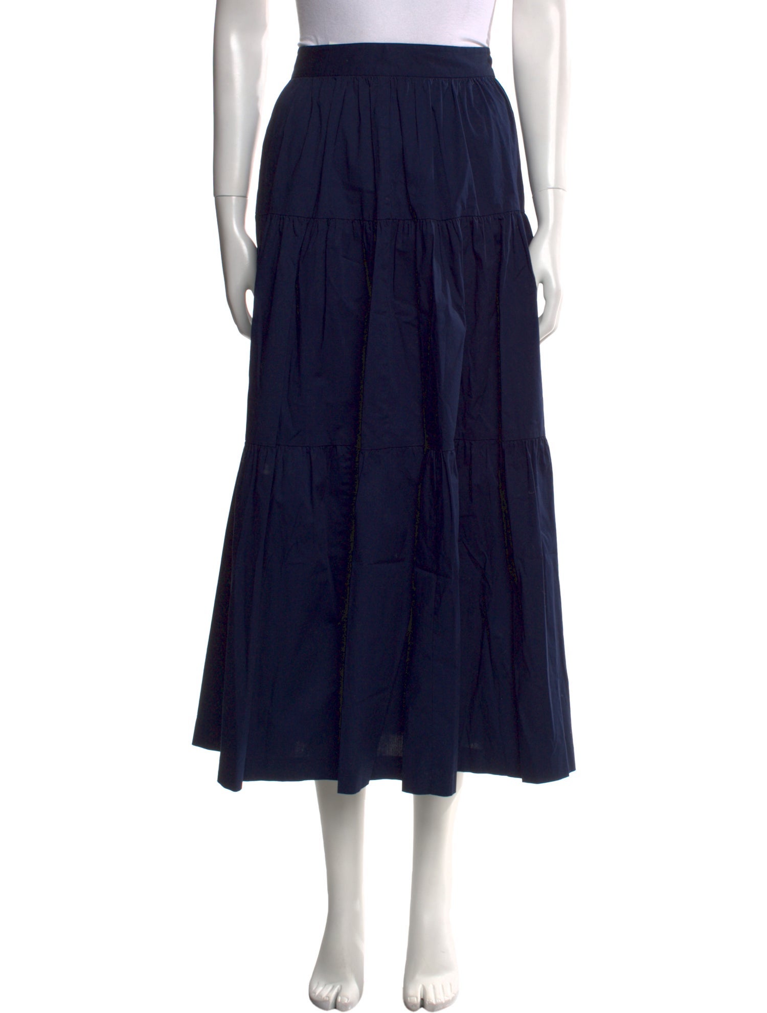 Staud Pleated Accents Midi Length Skirt