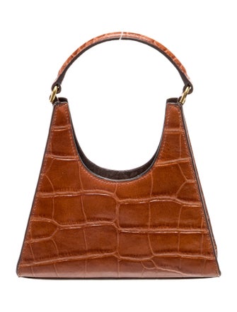 Staud Embossed Leather Top Handle Bag